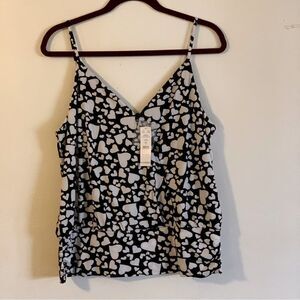 WHBM Suplice Top Hearts Adj Straps Lined Sz Medium NWT White House Black Market